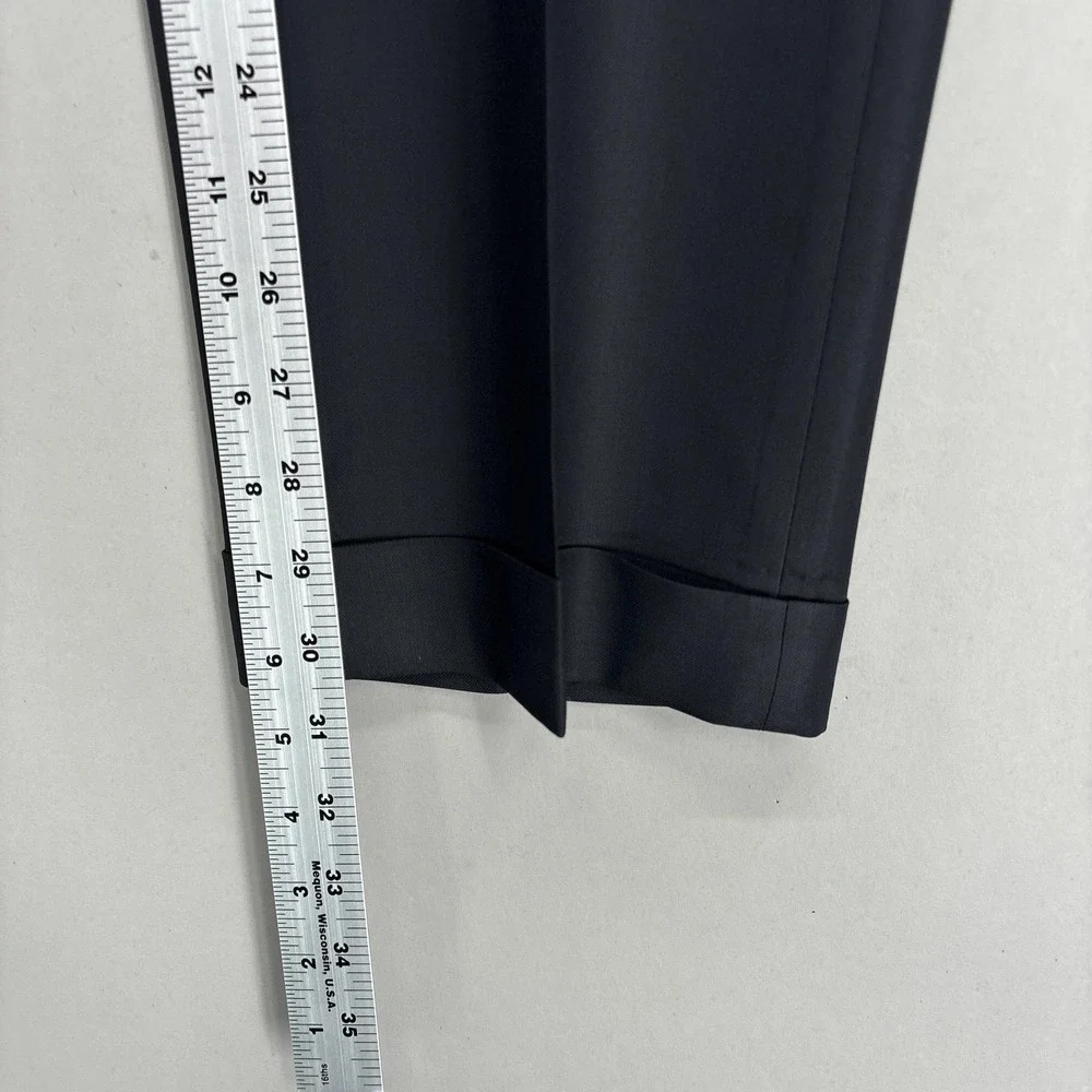 Samuelsohn Pants Mens 34x30 Black Super 110s Wool Flat Front Dress Cuffed Canada